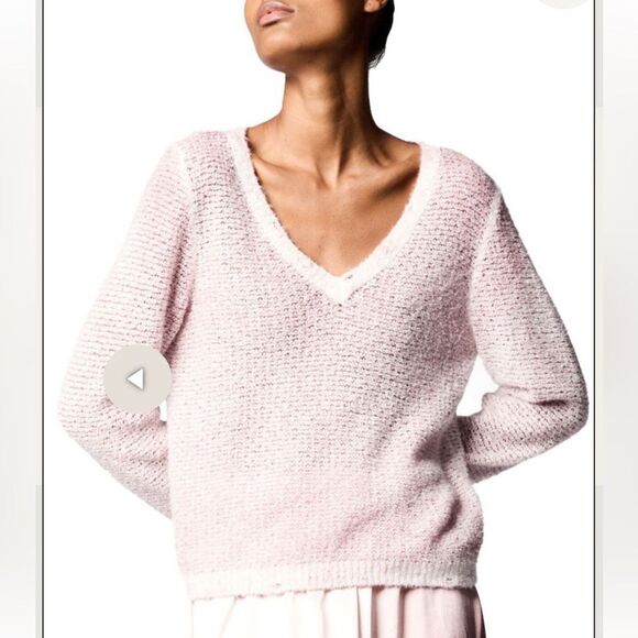 NWT Avant Toi STITCH V NECK Sweater Dark Rose Small Cotton/Linen - Picture 2 of 12